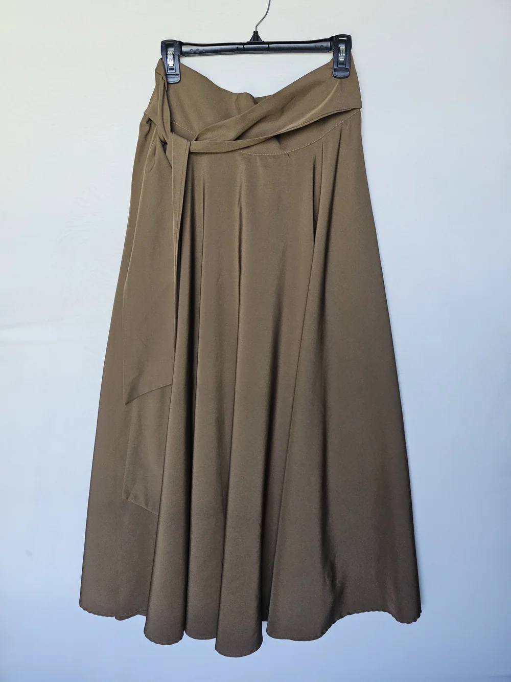 SHEIN Chic Coffee/Brown Maxi Skirt with Waist Tie - Size XL